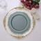 20 DUSTY BLUE 10.5" Round Plastic Dinner Plates GOLD Scalloped Rim